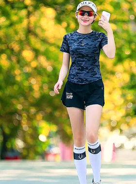 运动三件套短裤透气女跑步