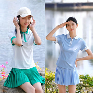 上新科里芙夏季运动套装上衣女高尔夫球服T恤显瘦透气健身跑步