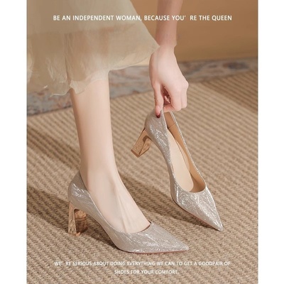 法式婚鞋婚纱两穿新娘鞋女不累脚