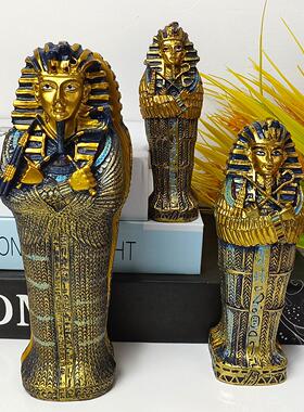 热销木乃伊手办金字塔装饰品摆件埃及法老旅游纪念品棺材工艺品