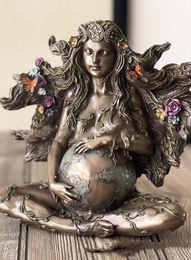 跨境2022款地球母亲盖亚雕像树脂工艺品摆件大地之母家居装饰品