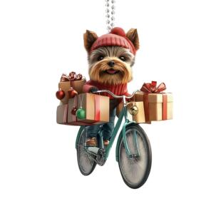 跨境新款 饰品 骑车送礼物狗载挂件创意亚克力平面车内背包后视镜装