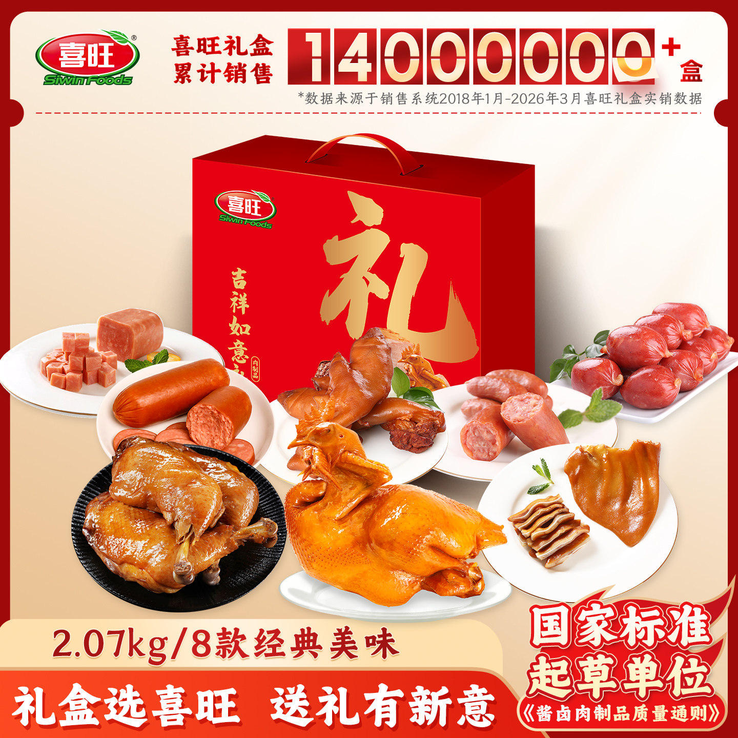 喜旺礼盒8款2070克吉祥如意