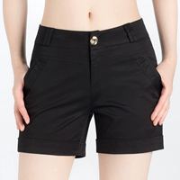 2018 quần short trắng nữ mùa hè mới là phiên bản mỏng của Hàn Quốc giản dị với chất liệu cotton thẳng màu đen phù hợp với quần nữ nóng bỏng - Quần short quần short kaki nữ