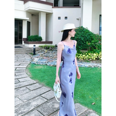 小象【鸢尾紫香】醋酸缎面连衣裙
