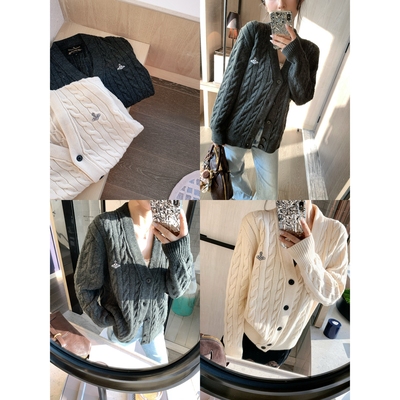 灰色V领开衫毛衣女外套