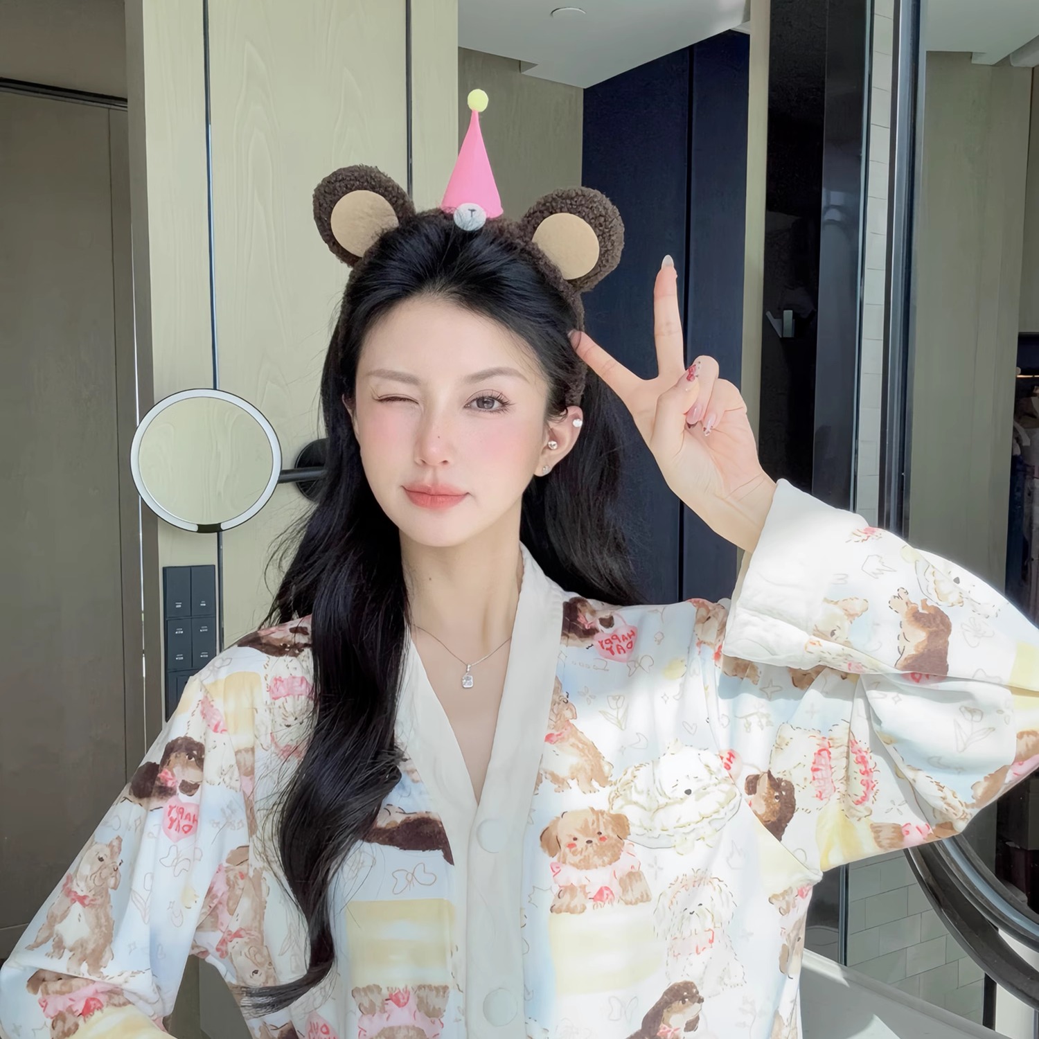 小象【咖色小熊】毛绒发箍女可爱洗脸刘海固定压发头箍发卡发饰