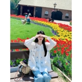 衬衫 小象 白色长袖 刺绣重工花边领度假宽松法式 慵懒 杜乐丽花园