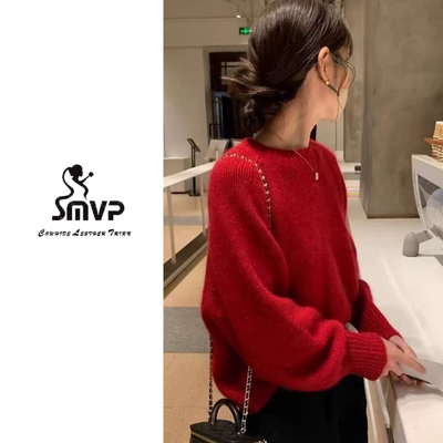 【SVIP特供】慵懒风纯色针织打底衫新年款-XZ02287