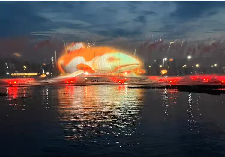 音乐喷泉水景秀水幕电影3D水幕投影水幕秀大型激光投影秀全息投影