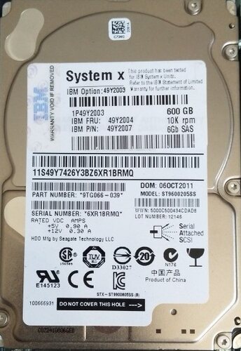 IBM 49Y2003 49Y2004 600G 10K SAS 2.5硬盘90Y8873硬盘现货