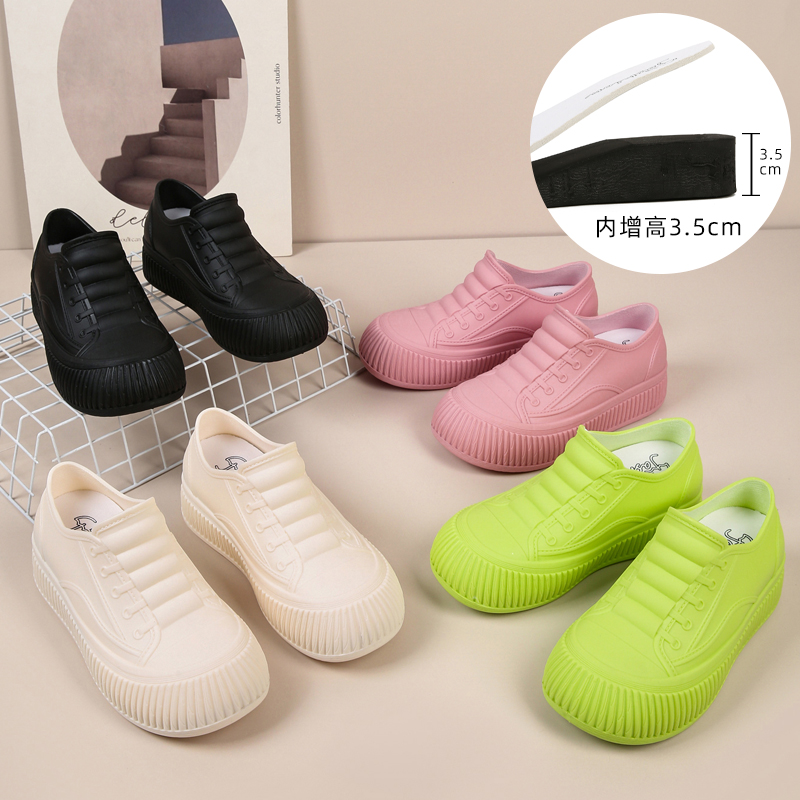 雨靴女款内增高时尚外穿防滑加绒棉水鞋耐磨厚底可爱雨鞋女孩冬季