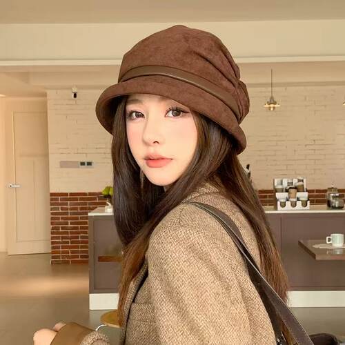 新款帽子女秋冬季护耳加厚八角帽