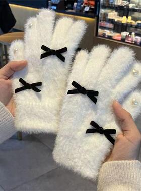 加厚保暖骑行冬天毛绒手套分指