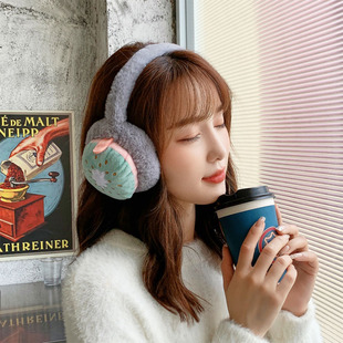 毛绒可爱卡通耳罩学生水果女士绣花耳包秋冬保暖男生耳暖耳套防寒