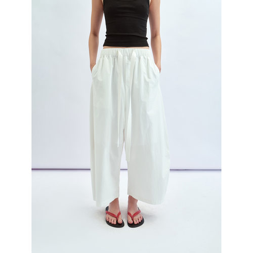 Hello September 新品麻棉茧形九分休闲裤V60282