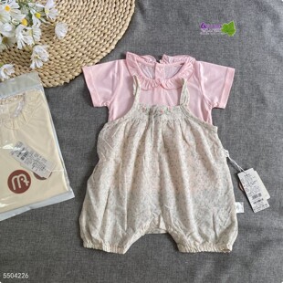 品牌童装处理夏季女宝宝纯棉短袖短裤两件套女童碎花吊带背心套装