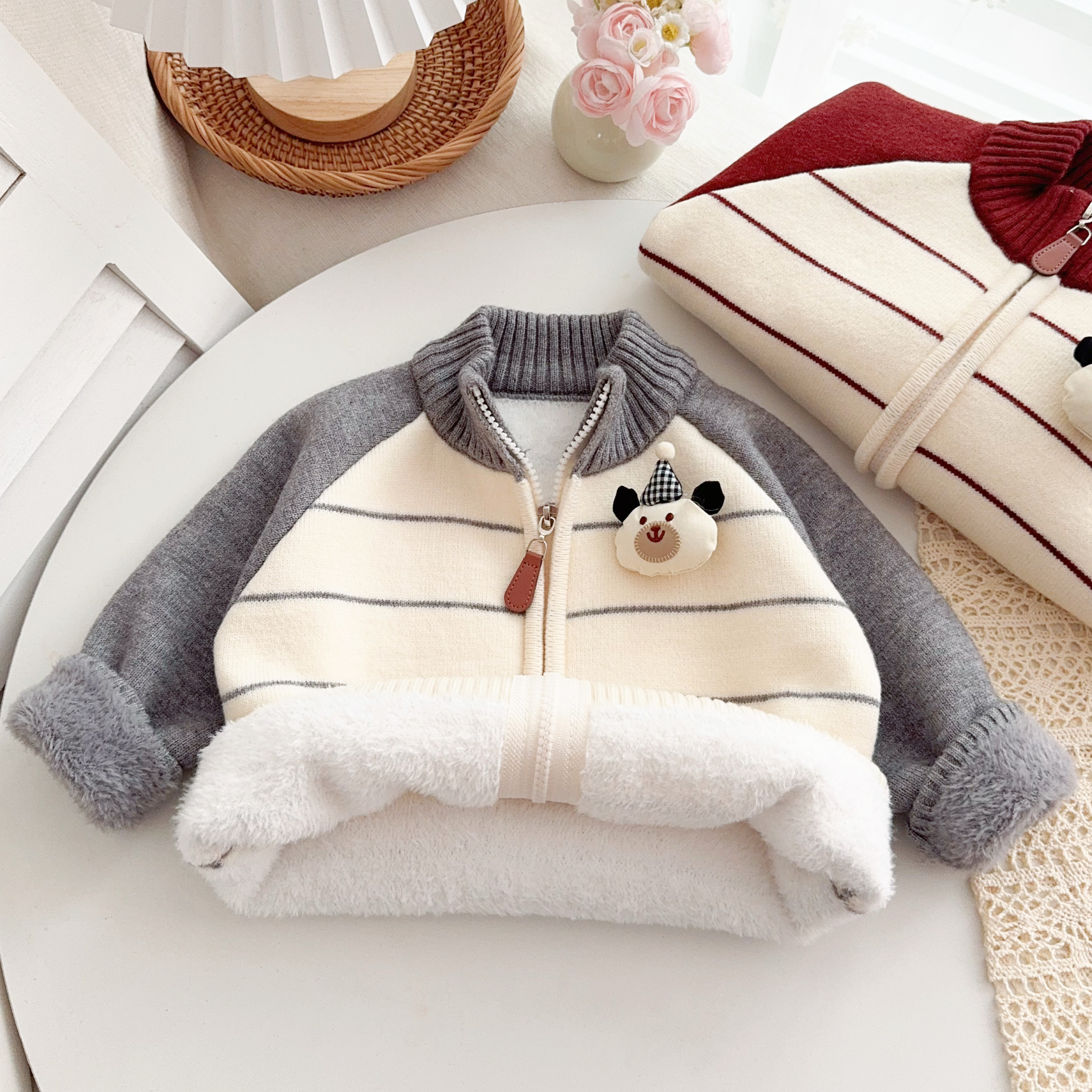 男童毛衣冬款加绒男宝宝冬季保暖一体绒儿童针织衫开衫加厚外套,童装/婴儿装/亲子装,毛衣/针织衫,淘宝优惠券,粉丝福利购,淘宝优惠卷