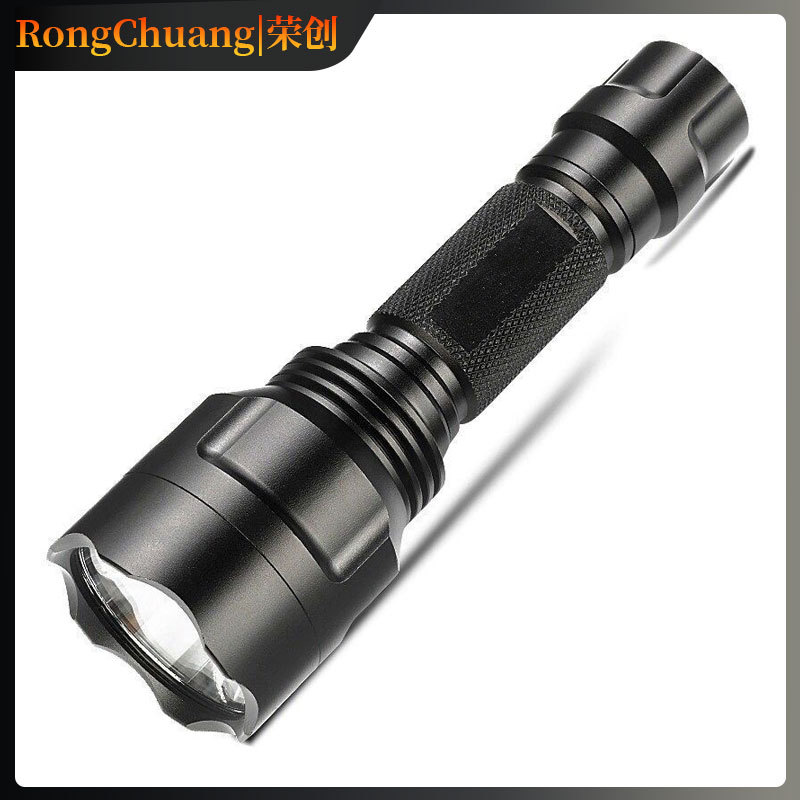 工厂夜钓露营强光充电手电筒多功能超亮远射徒步户外家用防水防身