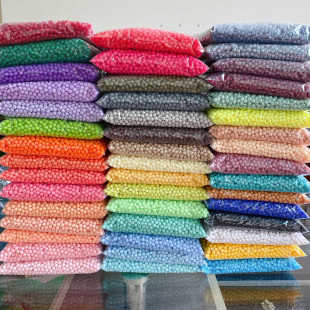 6mm彩色珠子一斤亚克力散珠实色直孔圆珠DIY串珠饰品配件项链糖果