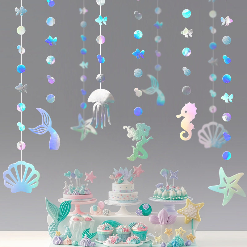 幼儿园班级海洋风主题环创材料海星贝壳拉花挂饰教室走廊创意吊饰