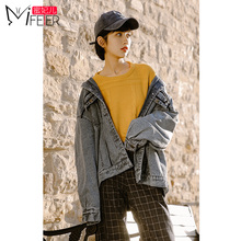 夹克 加绒羊羔毛牛仔外套女春2019新款 加厚棒球服学生宽松百搭短款