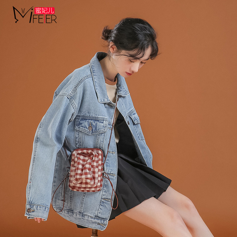 蜜妃儿盐系牛仔外套女春秋2020年新款韩版宽松短款ins潮原宿上衣