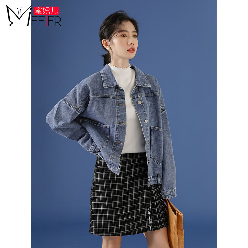 蜜妃儿短款牛仔外套女百搭2020春秋新款宽松韩版复古bf休闲牛仔衣