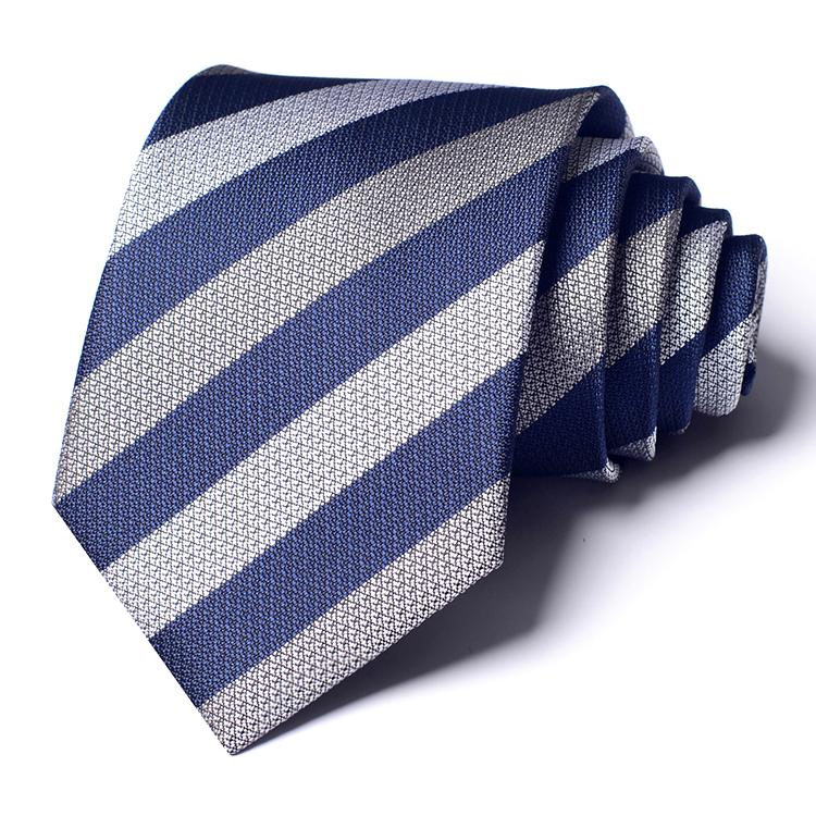 顿河藏灰条纹领带男士正装西服潮