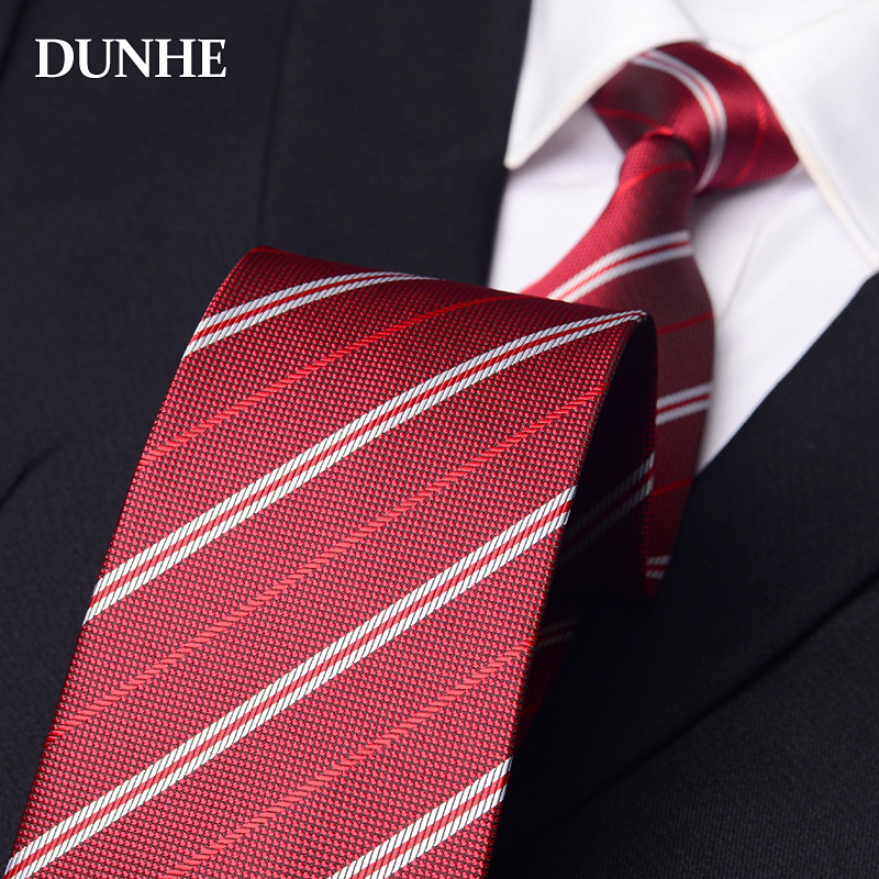 红色条纹结婚伴郎商务领带男士