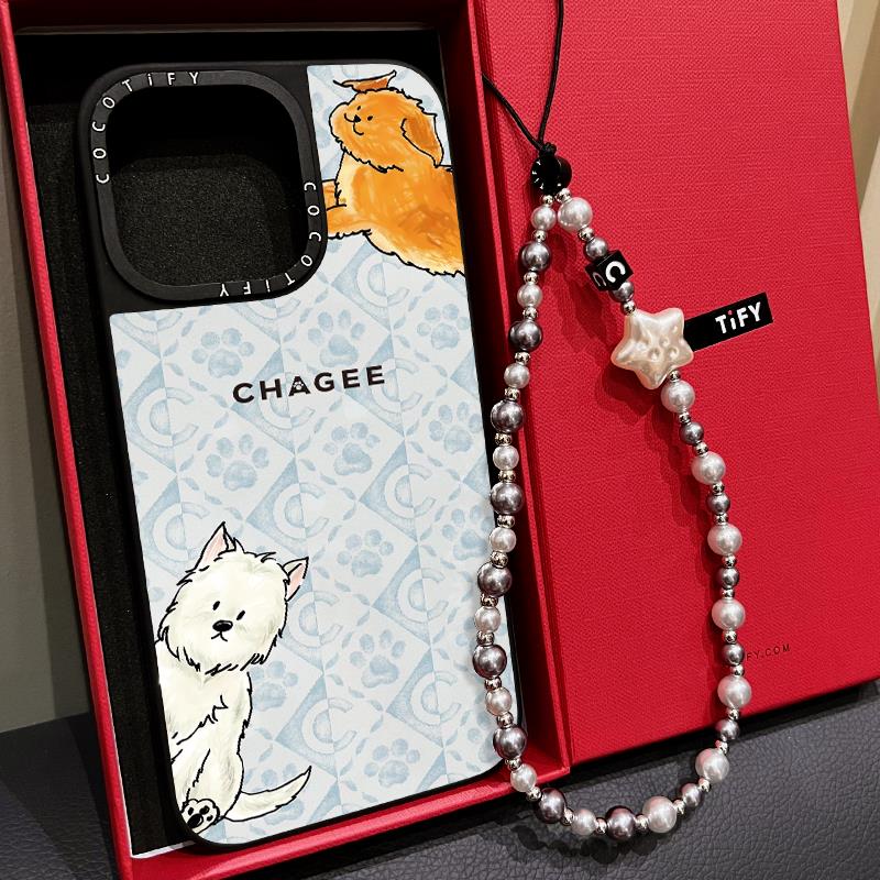 C家霸王茶姬同款插画小猫狗狗适用iphone16promax手机壳15pro苹果14保护套13镜面MagSafe磁吸12卡通17可爱