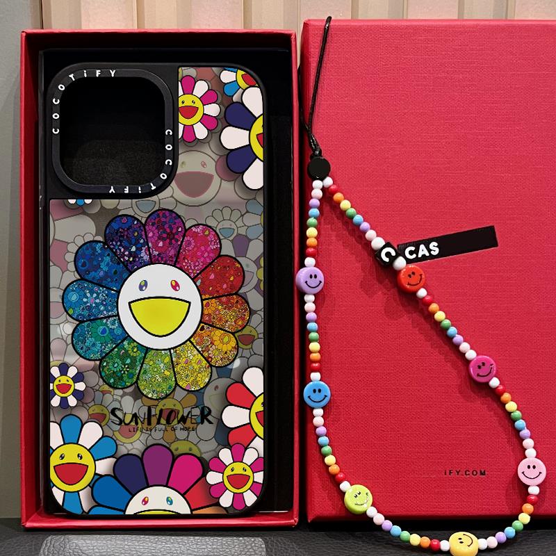C家磁吸MagSafe村上隆太阳花适用iphone16pro手机壳15promax苹果14plus潮牌13艺术网红17P