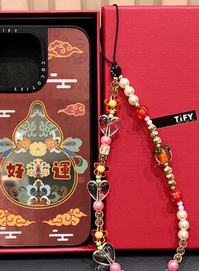 C家磁吸MagSafe国潮红色祥云葫芦适用iphone16pro手机壳15promax苹果14plus新款13复古15情侣17PRO发财暴富女