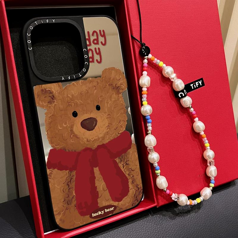 C家联名jellycat玩偶熊涂鸦适用苹果17/16promax手机壳iphone15pro镜面MagSafe磁吸14plus卡通茄子13日韩12女