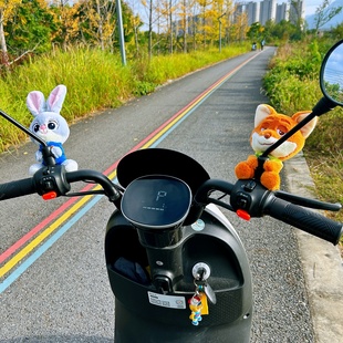 电动车装 饰 饰疯狂动物城尼克朱迪公仔毛绒电瓶车后视镜摩托车小装