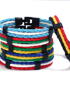 新款旗帜手链皮革手环