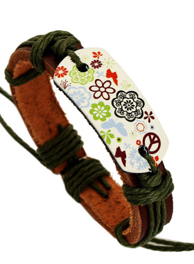 手工烫画手链牛皮手环简约复古