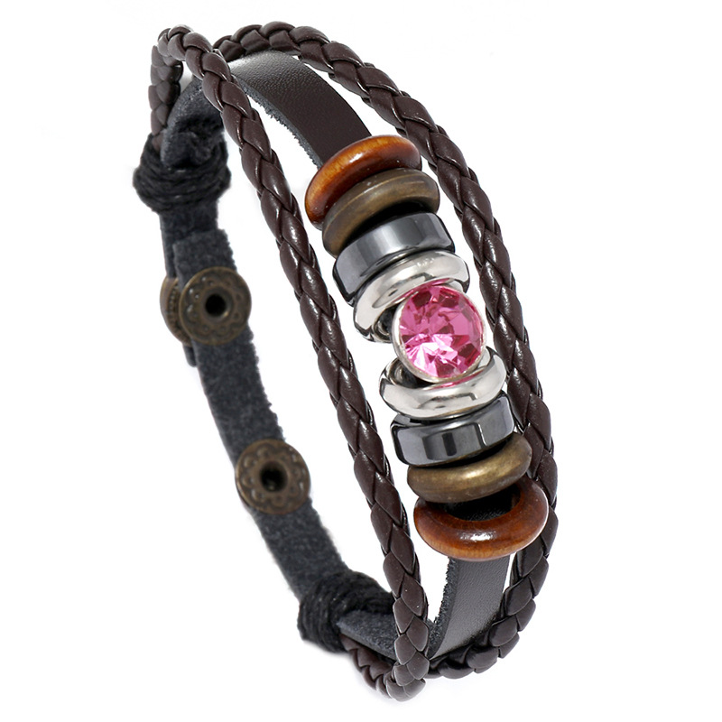 日韩时尚简约个性皮革手链新款编织手换网红气质设计感手饰