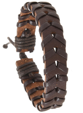 简约手工编织PU皮革抽拉手链