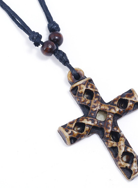 民族风简约复古项链树脂个性