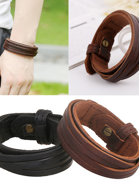 欧美外贸新款饰品复古牛皮手环