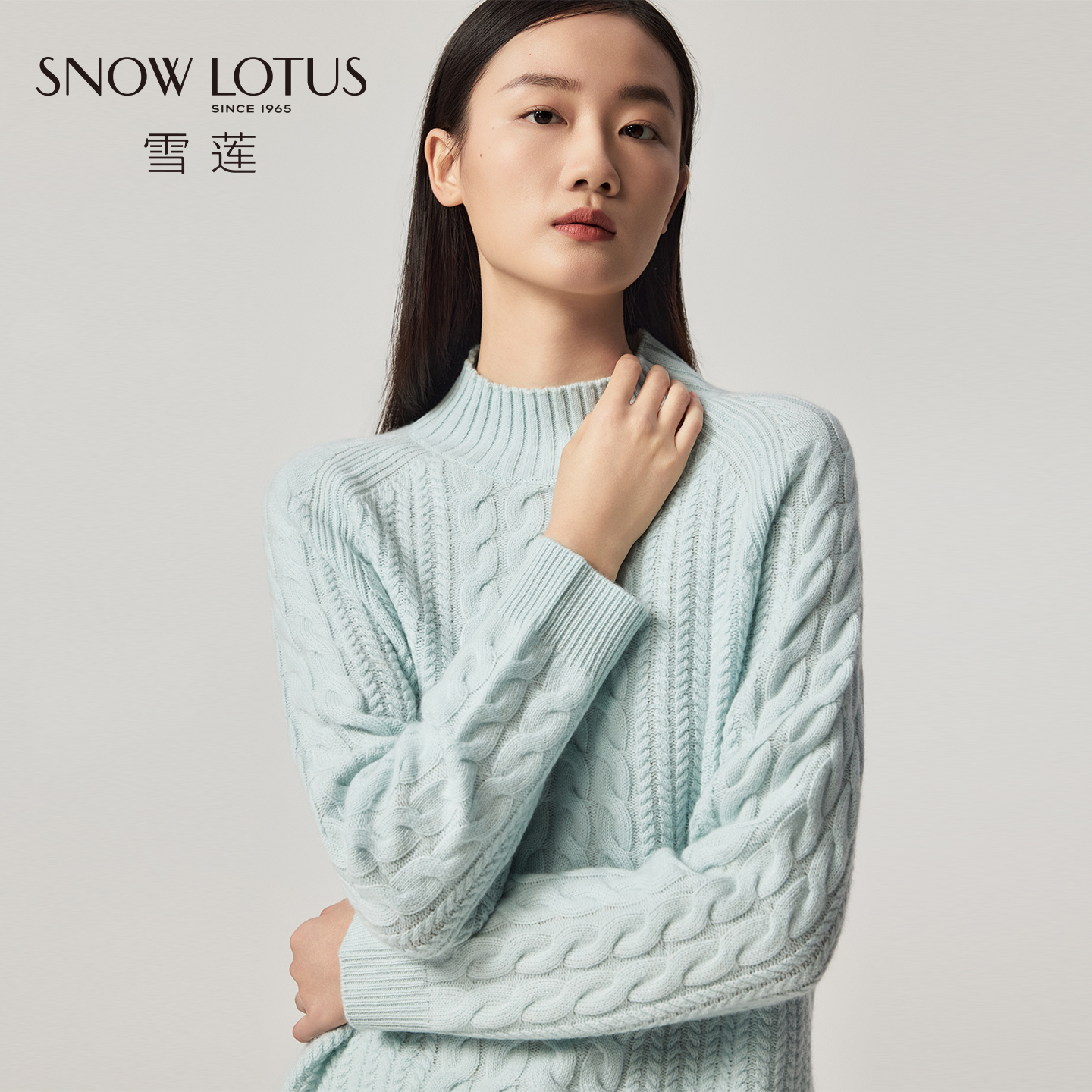 SNOWLOTUS山羊绒衫半高领加厚