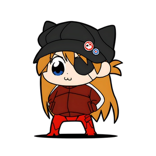 Q版EVA2号机明日香汽车贴纸创意车身玻璃电动摩托划痕遮挡装饰贴