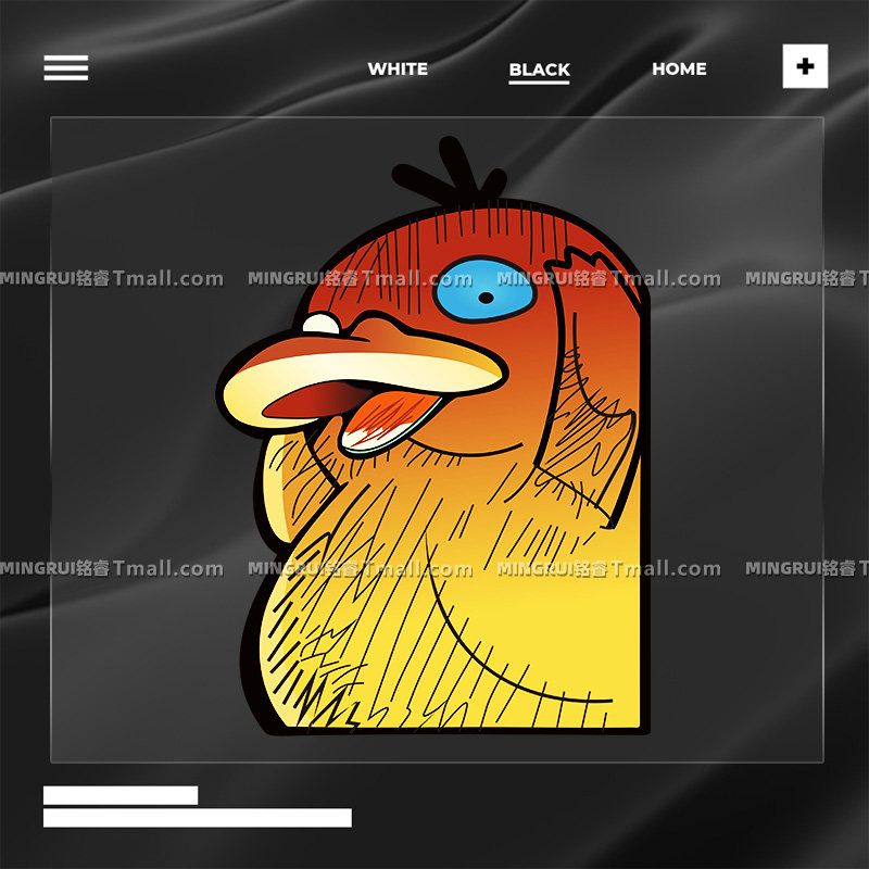 创意素描风格汽车贴纸个性卡通形象宝可梦可达鸭划痕装饰反光贴画