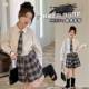 韩系学院风衬衫 官方正品 新款 2026年春季 A字格裙两件套中 女童套装