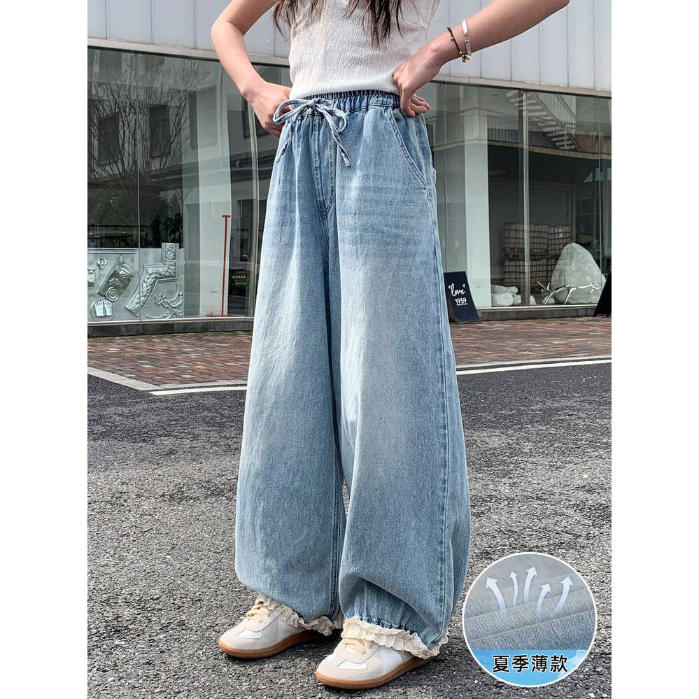 官方正品女童牛仔裤2026夏季新款洋气中大童防蚊裤韩版宽松直筒轻
