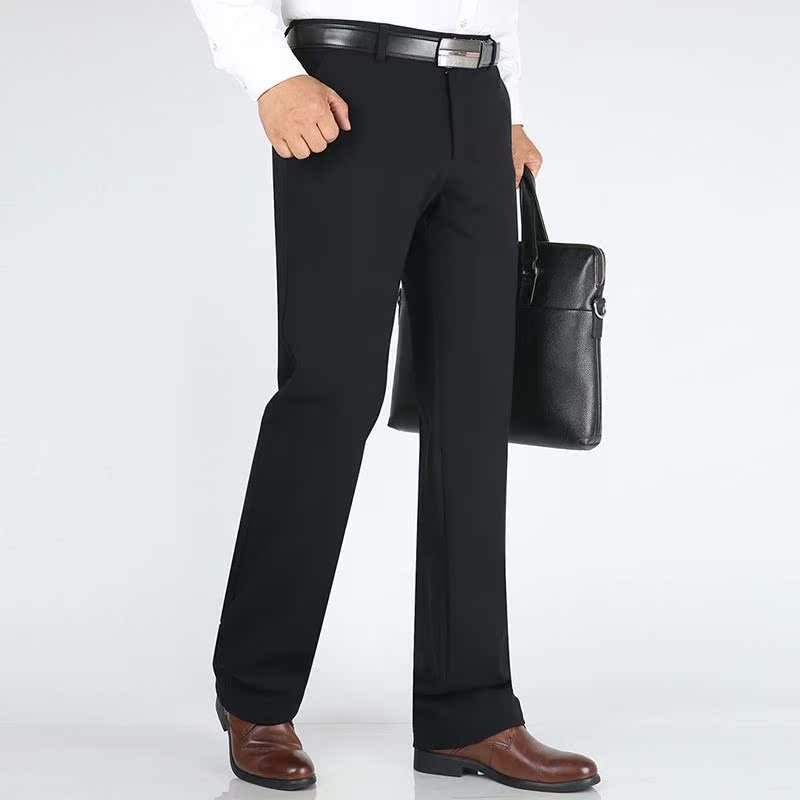 商场品牌秋冬季中老年厚款男式休闲裤高弹力中年商务休闲爸爸装裤