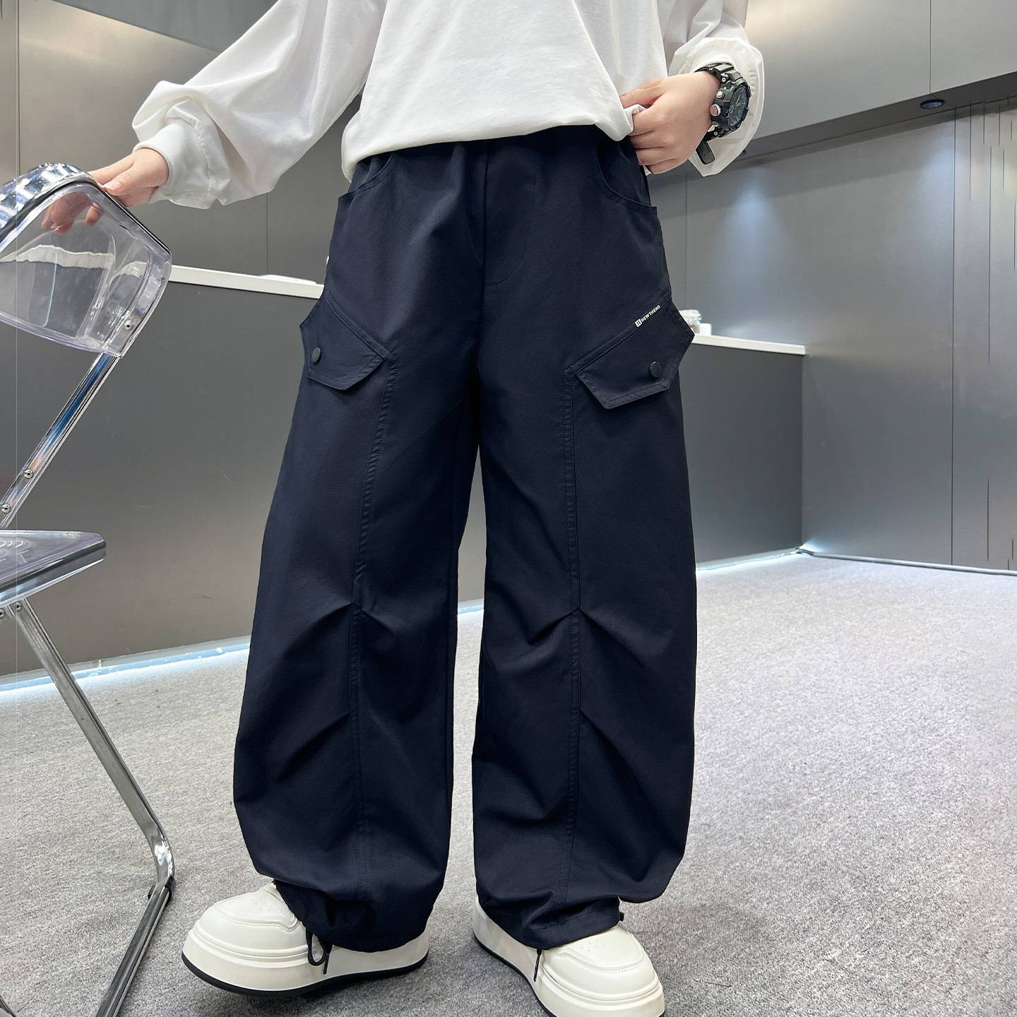 官方正品男童裤子春秋款2026新款中大童秋装男孩阔腿儿童秋季休闲