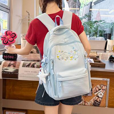 官方正品高颜值书包初中女生ins小众大学生高中生百搭旅行双肩包