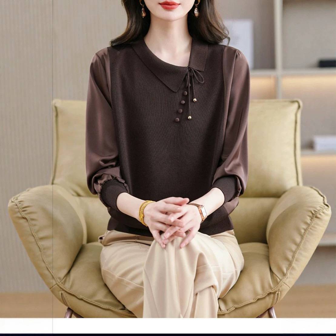 官方正品2026春秋新款妈妈装早秋遮肚子衬衣中老年女装秋季长袖打